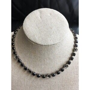 Vintage Catherine France Popesco black rhinestone Necklace